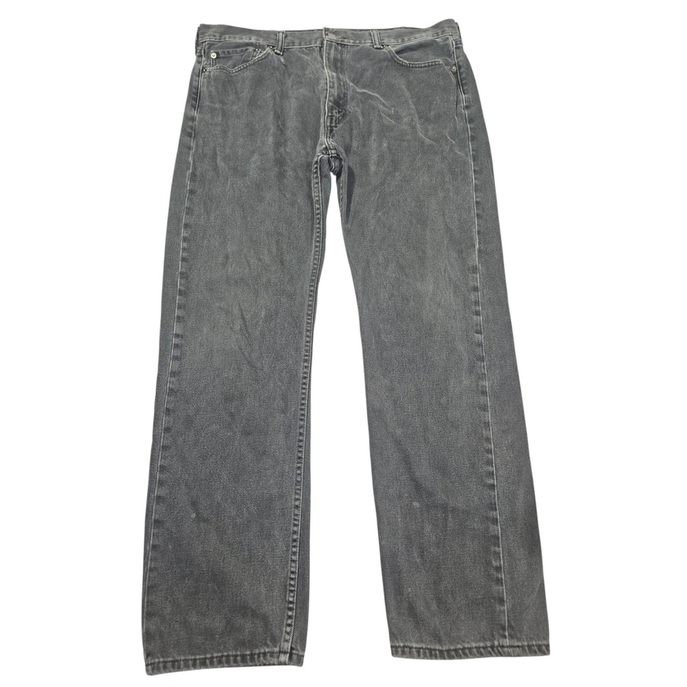Levis 505 Regular Fit Jeans Faded Black Denim Pants Sz W40 L34